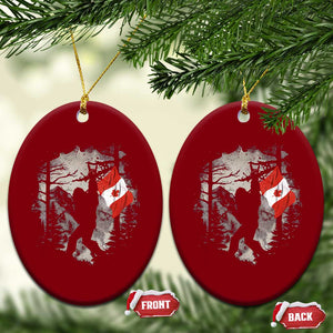 Bigfoot Canada Flag Ceramic Ornament Retro Sasquatch Forest Rock On TS10 Print Your Wear