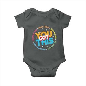 Test Day Teacher Baby Onesie Rock The Test Dont Stress Just Do Your Best TS10 Dark Heather Print Your Wear