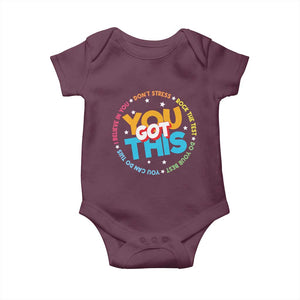 Test Day Teacher Baby Onesie Rock The Test Dont Stress Just Do Your Best TS10 Maroon Print Your Wear