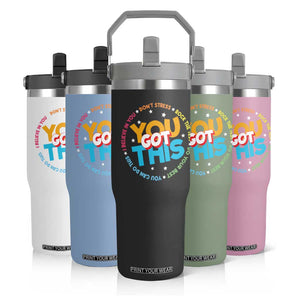 Test Day Teacher Flip Straw Tumbler Rock The Test Dont Stress Just Do Your Best TS10 Print Your Wear