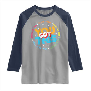 Test Day Teacher Raglan Shirt Rock The Test Dont Stress Just Do Your Best TS10 Sport Gray Navy Print Your Wear
