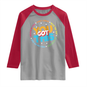 Test Day Teacher Raglan Shirt Rock The Test Dont Stress Just Do Your Best TS10 Sport Gray Red Print Your Wear