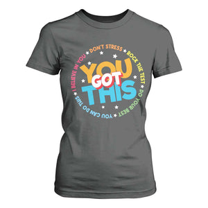 Test Day Teacher T Shirt For Women Rock The Test Dont Stress Just Do Your Best TS10 Dark Heather Print Your Wear