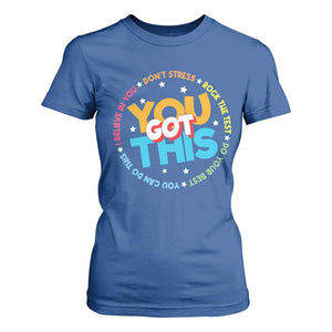 Test Day Teacher T Shirt For Women Rock The Test Dont Stress Just Do Your Best TS10 Royal Blue Print Your Wear