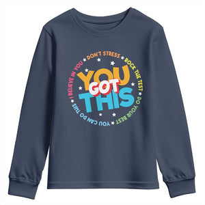 Test Day Teacher Youth Sweatshirt Rock The Test Dont Stress Just Do Your Best TS10 Navy Print Your Wear