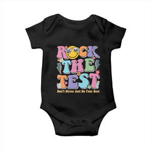 Teacher Test Day Baby Onesie Rock The Test Dont Stress Just Do Your Best Cute Groovy TS10 Black Print Your Wear