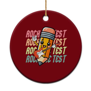 Teacher Rock The Test Day Ceramic Ornament Testing Motivational TS10 1pc Red Print Your Wear