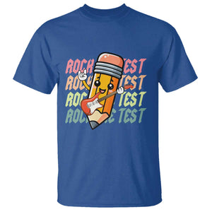 Teacher Rock The Test Day T Shirt Testing Motivational TS10 Royal Blue Print Your Wear