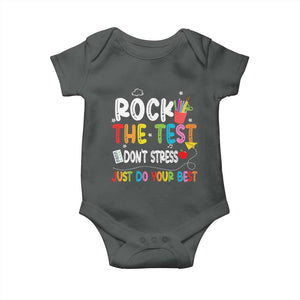 Rock The Test Day Baby Onesie Teacher Exam Testing Outfit Just Do Your Best TS10 Dark Heather Print Your Wear