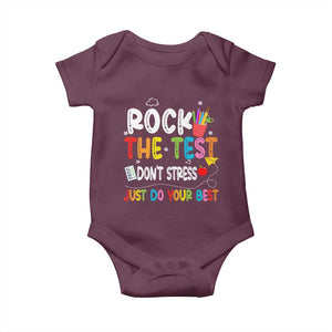 Rock The Test Day Baby Onesie Teacher Exam Testing Outfit Just Do Your Best TS10 Maroon Print Your Wear