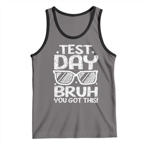Test Day Bruh Tank Top You Got This Testing Motivational Sunglasses Teacher TS10 Deep Heather Black Print Your Wear