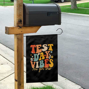 Test Day Vibes Garden Flag Teacher Groovy Testing Day Exam TS10 Print Your Wear