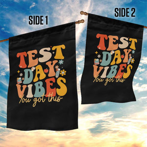 Test Day Vibes Garden Flag Teacher Groovy Testing Day Exam TS10 Print Your Wear