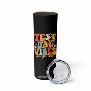 Test Day Vibes Skinny Tumbler Teacher Groovy Testing Day Exam TS10 Print Your Wear