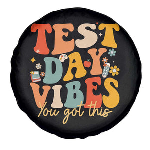 Test Day Vibes Spare Tire Cover Teacher Groovy Testing Day Exam TS10 Print Your Wear
