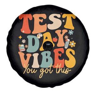 Test Day Vibes Spare Tire Cover Teacher Groovy Testing Day Exam TS10 Print Your Wear
