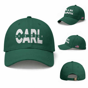 Carl's A Mess Baseball Cap Reality TV Viral Meme TS10 Baseball Cap Universal Fit Irish Green Print Your Wear