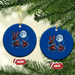 Three Crawfish Moon Ceramic Ornament Lobster Howling To The Moon Vintage Moon Animals TS10 1pc Blue Print Your Wear