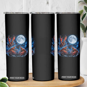 Three Crawfish Moon Skinny Tumbler Lobster Howling To The Moon Vintage Moon Animals TS10 Print Your Wear