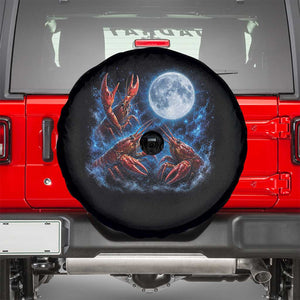 Three Crawfish Moon Spare Tire Cover Lobster Howling To The Moon Vintage Moon Animals TS10 Black Print Your Wear