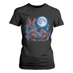 Three Crawfish Moon T Shirt For Women Lobster Howling To The Moon Vintage Moon Animals TS10 Black Print Your Wear