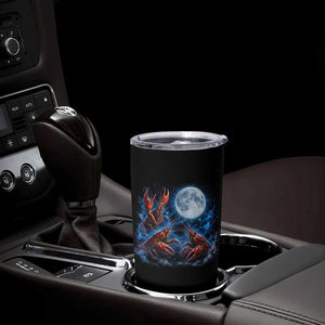 Three Crawfish Moon Tumbler Cup Lobster Howling To The Moon Vintage Moon Animals TS10 Print Your Wear