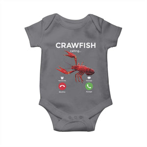 Crawfish Calling Baby Onesie Funny Fishing Cajun Boil Lobster Meme TS10 Charcoal Print Your Wear