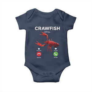 Crawfish Calling Baby Onesie Funny Fishing Cajun Boil Lobster Meme TS10 Navy Print Your Wear