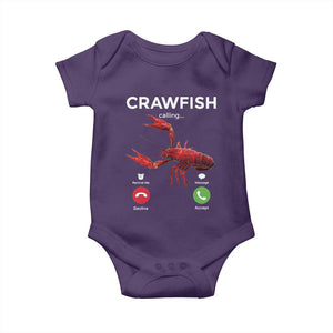 Crawfish Calling Baby Onesie Funny Fishing Cajun Boil Lobster Meme TS10 Purple Print Your Wear