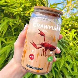 Crawfish Calling Glass Can Funny Fishing Cajun Boil Lobster Meme TS10 Black Print Your Wear