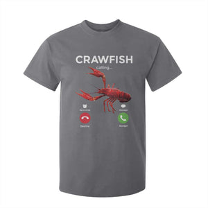 Crawfish Calling T Shirt For Kid Funny Fishing Cajun Boil Lobster Meme TS10 Charcoal Print Your Wear