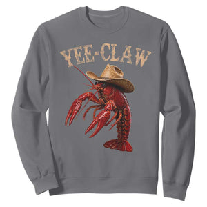 Funny Cowboy Crawfish Sweatshirt Yee Claw Funny Crawfish Cajun Seafood Festival TS10 Charcoal Print Your Wear
