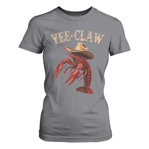 Funny Cowboy Crawfish T Shirt For Women Yee Claw Funny Crawfish Cajun Seafood Festival TS10 Charcoal Print Your Wear