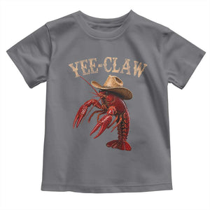 Funny Cowboy Crawfish Toddler T Shirt Yee Claw Funny Crawfish Cajun Seafood Festival TS10 Charcoal Print Your Wear