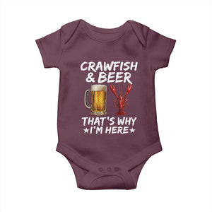 Crawfish Beer Lovers Baby Onesie Funny Crawfish Cajun Seafood Festival Daddy Crawfish TS10 Maroon Print Your Wear