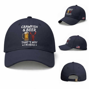 Crawfish Beer Lovers Baseball Cap Funny Crawfish Cajun Seafood Festival Daddy Crawfish TS10 Baseball Cap Universal Fit Navy Print Your Wear