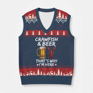 Crawfish Beer Lovers V-Neck Knit Sweater Vest Funny Crawfish Cajun Seafood Festival Daddy Crawfish TS10 Navy Red Print Your Wear