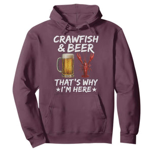 Crawfish Beer Lovers Hoodie Funny Crawfish Cajun Seafood Festival Daddy Crawfish TS10 Maroon Print Your Wear
