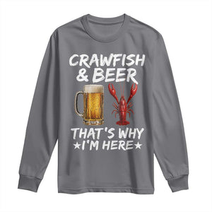 Crawfish Beer Lovers Long Sleeve Shirt Funny Crawfish Cajun Seafood Festival Daddy Crawfish TS10 Charcoal Print Your Wear