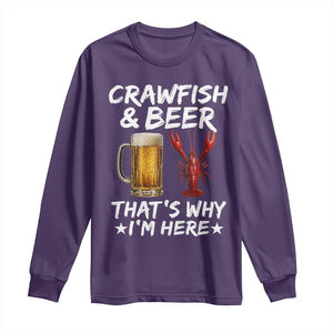 Crawfish Beer Lovers Long Sleeve Shirt Funny Crawfish Cajun Seafood Festival Daddy Crawfish TS10 Purple Print Your Wear