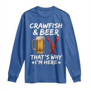 Crawfish Beer Lovers Long Sleeve Shirt Funny Crawfish Cajun Seafood Festival Daddy Crawfish TS10 Royal Blue Print Your Wear