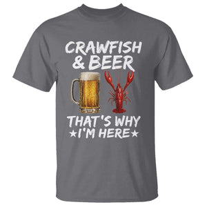 Crawfish Beer Lovers T Shirt Funny Crawfish Cajun Seafood Festival Daddy Crawfish TS10 Charcoal Print Your Wear
