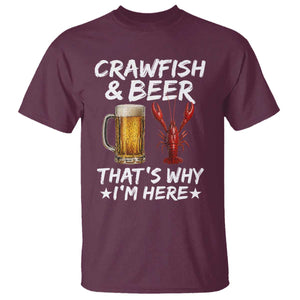 Crawfish Beer Lovers T Shirt Funny Crawfish Cajun Seafood Festival Daddy Crawfish TS10 Maroon Print Your Wear