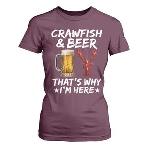 Crawfish Beer Lovers T Shirt For Women Funny Crawfish Cajun Seafood Festival Daddy Crawfish TS10 Maroon Print Your Wear