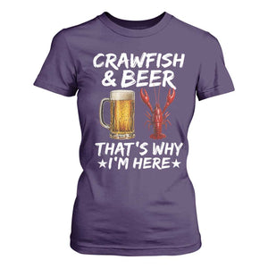Crawfish Beer Lovers T Shirt For Women Funny Crawfish Cajun Seafood Festival Daddy Crawfish TS10 Purple Print Your Wear