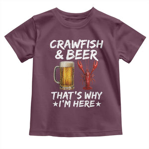 Crawfish Beer Lovers Toddler T Shirt Funny Crawfish Cajun Seafood Festival Daddy Crawfish TS10 Maroon Print Your Wear