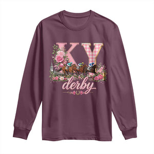 Horse Racing KY Derby Day Vibes Long Sleeve Shirt This is My Derby Day Dress TS10 Maroon Print Your Wear