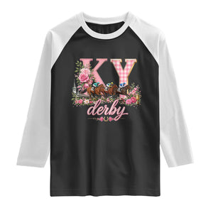 Horse Racing KY Derby Day Vibes Raglan Shirt This is My Derby Day Dress TS10 Black White Print Your Wear