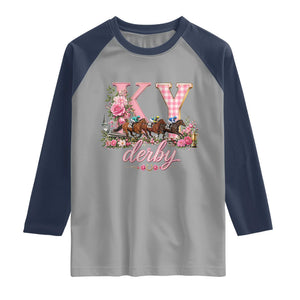 Horse Racing KY Derby Day Vibes Raglan Shirt This is My Derby Day Dress TS10 Sport Gray Navy Print Your Wear