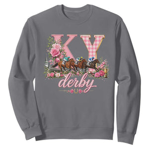 Horse Racing KY Derby Day Vibes Sweatshirt This is My Derby Day Dress TS10 Charcoal Print Your Wear